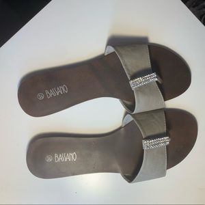 Grey and silver sandals